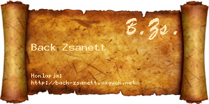 Back Zsanett névjegykártya